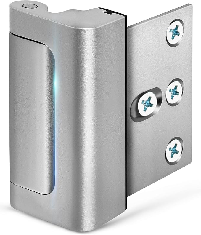 Door Reinforcement Lock - Home Security Child Proof Door Lock withstands 800 lbs, for Inward Swinging Doors, Door Locks for Kids Safety, Prevents Unauthorized Entry, Home Defense, 1-Pack