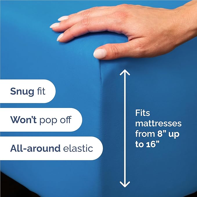 Twin XL 4 Piece Sheet Set - Cooling & Breathable Bed Sheets - Hotel Luxury Bed Sheets for Women, Men, Kids & Teens - Deep Pocket Bedding w/Easy Fit - Soft & Wrinkle Free - Twin XL Royal Blue Sheets