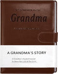 Artmag Grandma's Life Story Journal with 250+ Prompt Questions, Family Keepsake Book Leather Cover for Grandma to Share Her Memories for Birthday Mother's Day Christmas (Brown)