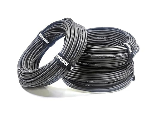 14AWG 2 Conductor Wire Cable (UL2464) - High Flexible Tinned Copper Unshielded Alarm Security Burglar LED Power - Low Voltage Installations (Matte Black 100FT)