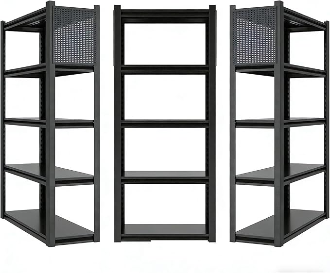 3 Sets Storage Shelves with Pegboard,59" W 24" D Heavy Duty Garage Shelving Units and Storage,Metal Shelving Adjustable Shelves,Garage Storage Rack,Industrial Utility Shelf Organization