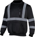 VENDACE Hi Vis Safety Sweatshirts for Men Reflective ANSI Class 3 High Visibility Construction Work Crew Sweatshirt No Hood