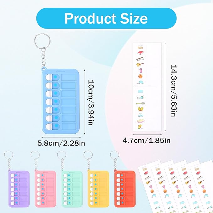 6 Pack Reminder Board for Elderly, ADHD Tools for Kids Portable Visual Schedule Board with Detachable Cards Daily Planner Task List for Bag Pendant