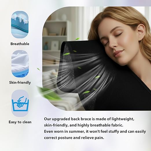 Back Brace Posture Corrector for Women and Men, Upgraded Breathable Full Back Support, Comfortable Shoulder Straightener, Pain Relief for Upper/Lower Back, Support for Scoliosis, Hunchback, Thoracic Spine, (Large)