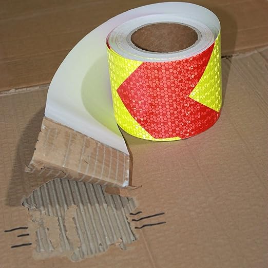 Reflective Tape 4 inch X 166 feet, Outdoor Waterproof Hazard Conspicuity Safety Warning Industrial Marking Tape
