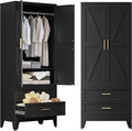 COFaR Metal Wardrobe Cabinet with Hanging Rod, 71 inches Tall