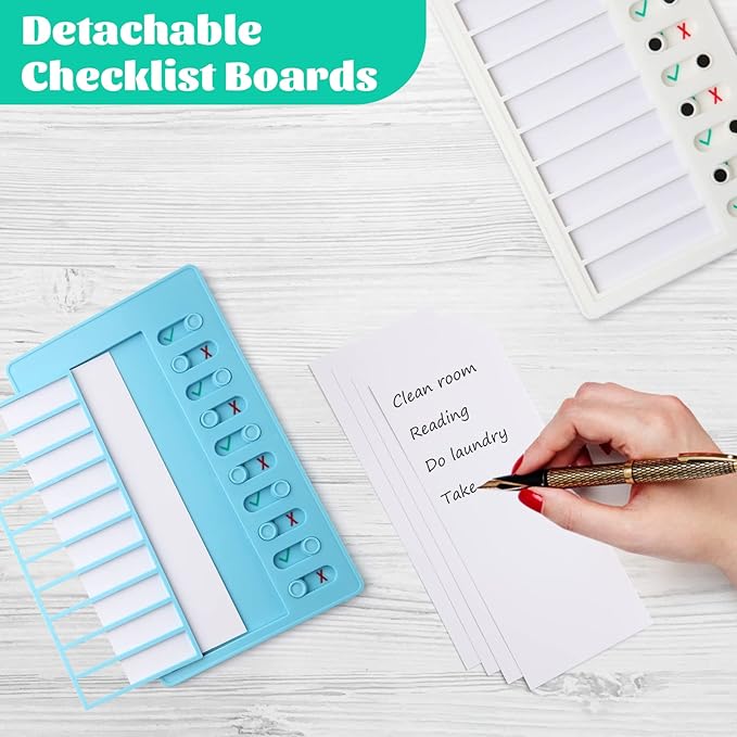 Aleric 2 Pieces Chore Chart for Kids to do List Chores Checklist Task Board, Sliding Morning Routine Chart for Adults, Daily Memo RV Checklist Planning Boards Reminder Charts
