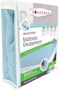 Guardmax Jersey Knitted Full Zippered Mattress Encasement - Waterproof & Bed Bug Proof Mattress Protector - Comfortable, Soft, and Noiseless Zippered Bedding - Dust Mite Proof (54 x 75 x 12)