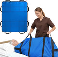 Upgraded 3-Layer Comfort Positioning Bed Pad with Handles Washable Waterproof Transfer Board for Turning Moving Patient Inconvenience Care Transfer Sheet, 43"x 36", Medium, Lake Blue