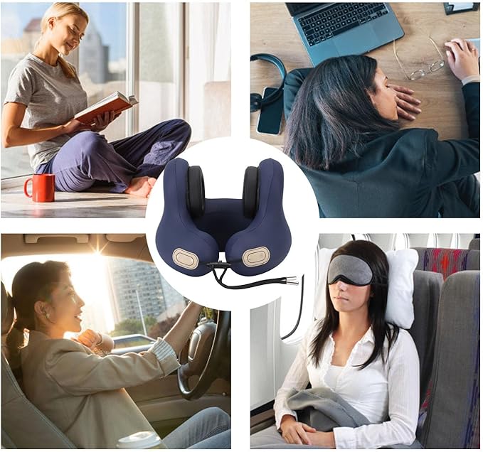 Travel Neck Pillow, 360 Degree Comfort Portable Neck Pillow Airplane Sleeping Support Tool Travel Accessories for Long Flights Car Train Office Use