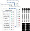 4-in-1 Chore Chart: Dry Erase My Chores Slider Chart, Magnetic Visual Schedule for Fridge, Kids Daily Checklist - ADHD Tools: To-Do List and Routine Chart (Blue 4-Pack)