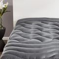 SLEEP ZONE Cooling RV Mattress Topper, Premium Zoned Cool Mattress Pad Cover, Padded Mattress Protector Breathable Washable, Deep Pocket 8-21" (Grey, Short Queen)