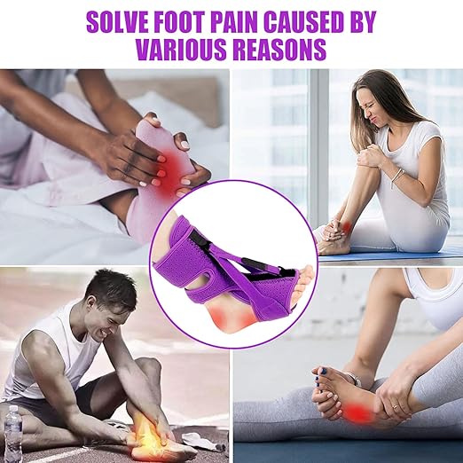 Plantar Fasciitis Night Splint-Upgrade 3 Adjustable Planter Facetious Relief Brace,Plantar Fasciitis Relief Women Men Straps,Support Relief Foot Drop Achilles Tendonitis Day Night(Purple-1PC)