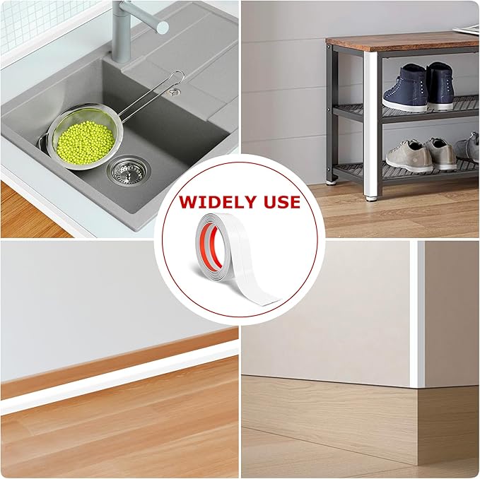 Flexible Wall Corner Protector Moulding Trim Peel and Stick Wall Corner Guards Edge Protector Self Adhesive Molding Trim Strip for Edge Ceiling (White, 2.4 in x 10 Ft)