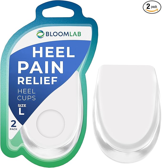 Gel Heel Pads, 2 Pack, for Achilles Tendonitis, Shoe Wedge Inserts for Plantar Fasciitis, Bone Spur, Foot Pain Relief Support, Comfort Cushion Insoles for Women/Men