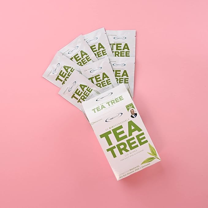 The Eye Doctor Tea Tree Oil Eyelid Wipes - 40 x Single Use Eye Cleaning Wipes for Daily Lid Care - Individual Preservative Free Sensitive Eye Cleaner - Soothes Cleans and Refreshes