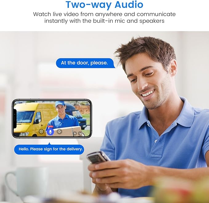 1080P Video Doorbell Camera Wireless with Doorbell Receiver, Cloud Storage, Live View, 2-Way Talk, Night Vision, 2.4Ghz WiFi Only, Indoor Surveillance, Real-Time Alert (Black)