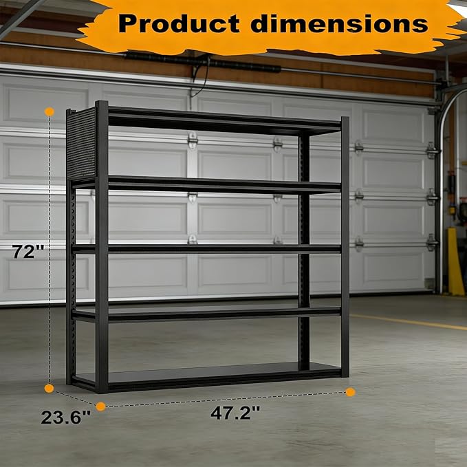2 Sets Storage Shelves with Pegboard,72“*48" Wide 24”Heavy Duty Garage Shelving Units and Storage,Metal Shelving Adjustable Shelves,Garage Storage Rack,Industrial Utility Organization