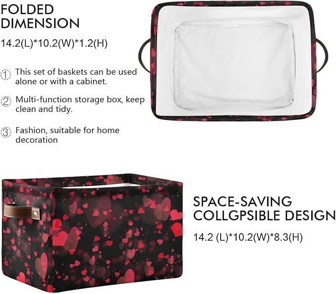 Storage Basket Cube Storage Bins Organizer Bag Collapsible Closet Shelf Baskets with handle for Cloth Book 14.2×10.2×8.3 IN