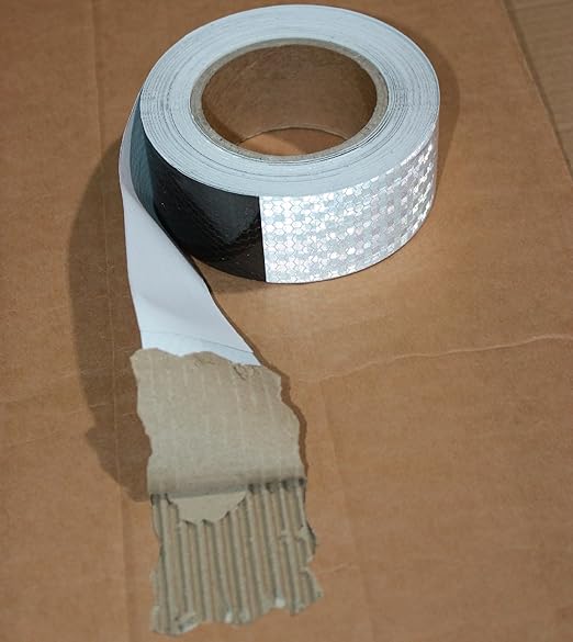 Black White Reflective Tape 2 inch X 66 feet X 10 Rolls, Outdoor Waterproof Hazard Conspicuity Warning Marking Tape