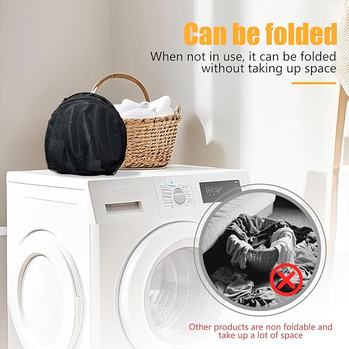 Collapsible Backpack Laundry Bag Made by Strong Polyester Oxford Cloth, 76L Heavy Duty Large Hamper with Adjustable Shoulder Strap, Foldable Basket with Mesh Pocket for College, Travel, Apartment