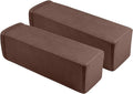 2 Pack Couch Arm Rest Pillow, 6''x6''x20'' Faux Leather Waterproof Cover, High Density Foam Armrest Cushion, Removable & Washable Elbow Support for Sofa, Bed, and Armchair (Dark Brown)