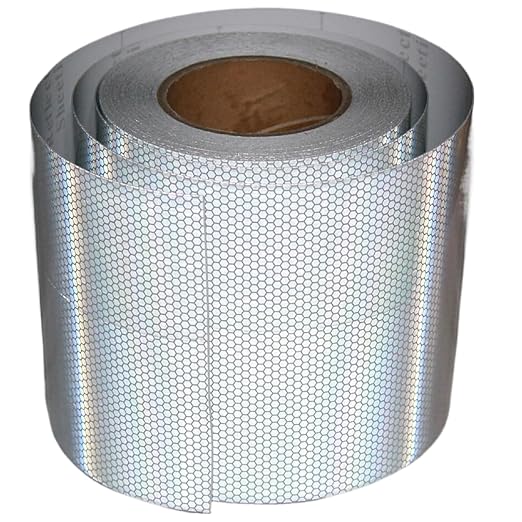 Silver Reflective Tape Outdoor Waterproof 6 inch, High Visibility Hazard Conspicuity Safety Industrial Marking Tape (66 feet)