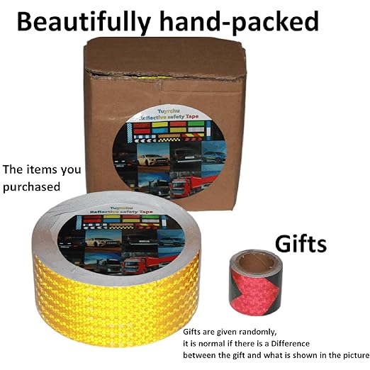Yellow Reflective Tape 4 inch Wide, Outdoor Waterproof Hazard Conspicuity Safety Industrial Marking Tape (166 feet)
