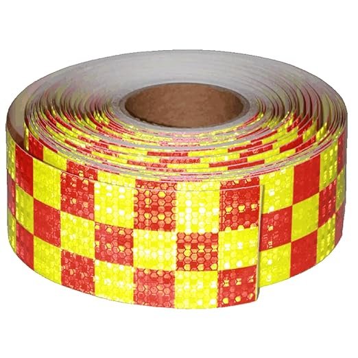 Reflective Tape Outdoor Waterproof 3 inch X 166 feet, High Visibility Hazard Conspicuity Safety Warning Industrial Marking Tape