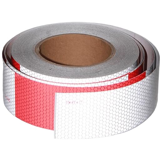 Reflective Tape Red and White 2 inch X 74 feet, Outdoor Waterproof Hazard Conspicuity Warning Industrial Marking Tape