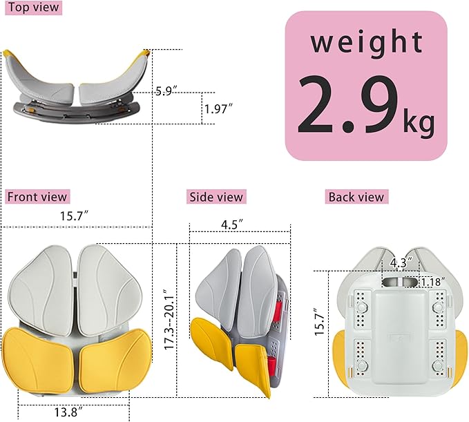 Lumbar Support Pillow for Office Chair, Office Home Must Haves, Back Support for Car, Back Cushion, Back Support Pillow for Chair, Height Adjustable, Dynamic Tracking of Back Movement