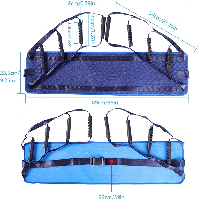 Heavy Duty Bed Transfer Nursing Sling with Durable Handles and Buckle for Patient, Lifting Assist Belt, Transfer Lift Sling for Seniors, Mobility Standing and Lifting Assist Belt for Disabled, Elderly
