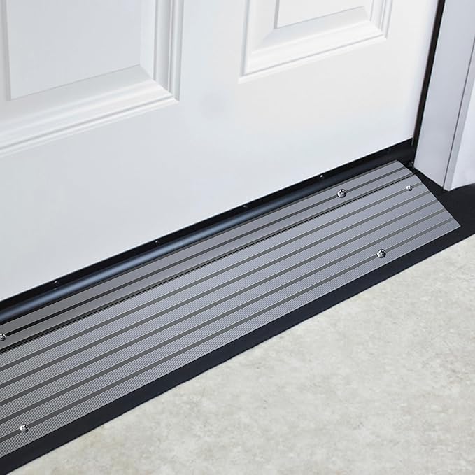 Nilight Door Threshold Ramp, 1" Rise Portable Aluminum Wheelchair Door Transition Entry Ramps for Doorways Home Steps