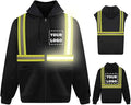 YOWESHOP High Visibility Reflective Safety Hoodie Jacket With Removable Sleeves Hi Vis Outdoor Protective Workwear Unisex