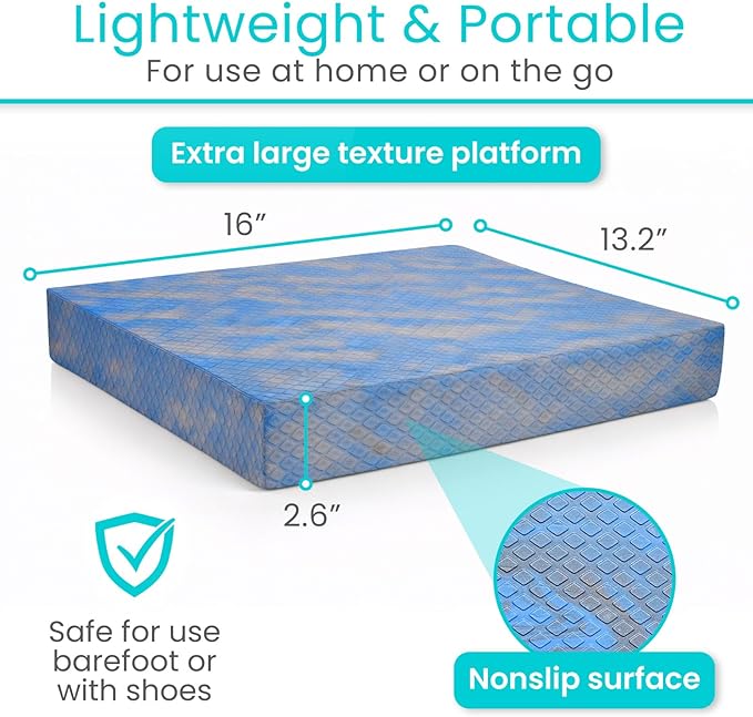 Vive Balance Pad - Foam Large Yoga Mat Trainer for Physical Therapy, Stability Workout, Knee and Ankle Exercise, Strength Training, Rehab - Chair Cushion for Adults, Kids, and Travel
