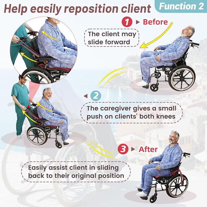 One Direction Tubular Seat Cushion with Handles for Fall Prevention,Non Slip Seat Cushion for Elderly/Disabled in Chair/Wheelchair,17"x17" (Red-with Handles)