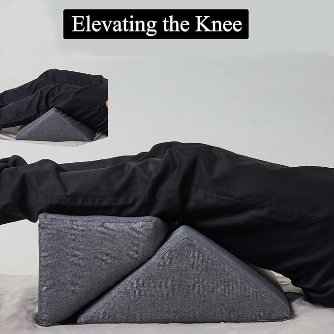 SAMTY Bed Wedges & Body positioners for Elderly/Seniors Side Sleeper(3 in 1) Triangle Bed Wedge Pillow for Back Pain Relief Wedge Pillow Set for After Surgery