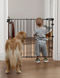 Babelio Easy to Remove & No Bottom Bar Baby Gate, 29-43", 36" H Extra Tall Hardware Mounted (Drill Needed)| Wide Walk-Thru| Auto-Close Safety Dog/Pet Gate for Stairs & Doorways (Black)