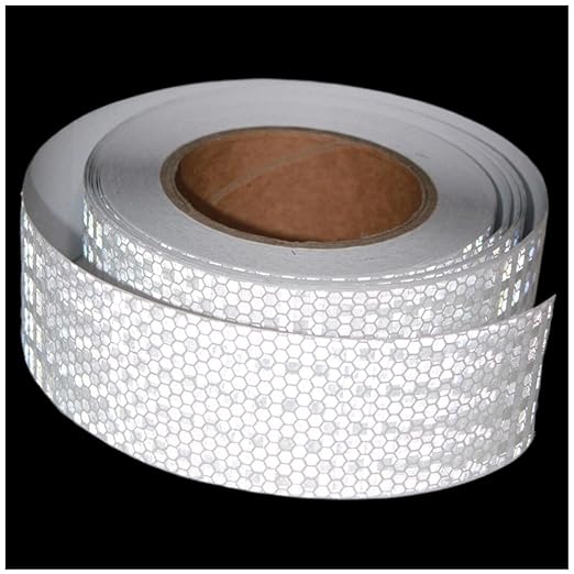 White Reflective Tape 2 inch Wide, Outdoor Waterproof Hazard Conspicuity Warning Industrial Marking Tape (66 feet)