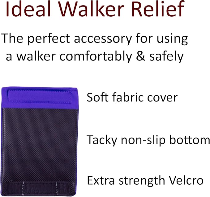 Crutcheze Walker Padded Hand Grip Covers Premium USA Designed Moisture Wicking, Comfort, Fashion, Washable - Standard Walker Handle Cushion - Mobility Aid Accessories