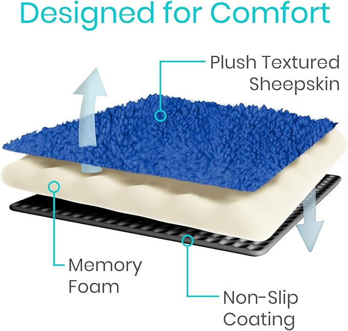 Vive Wheelchair Armrest Covers (Pair) - Memory Foam Sheepskin Accessories Pads for Transport Electric Wheel Chair Arm Rests - for Adults, Seniors, Handicapped - Soft Support Cushion for Mobility Aids