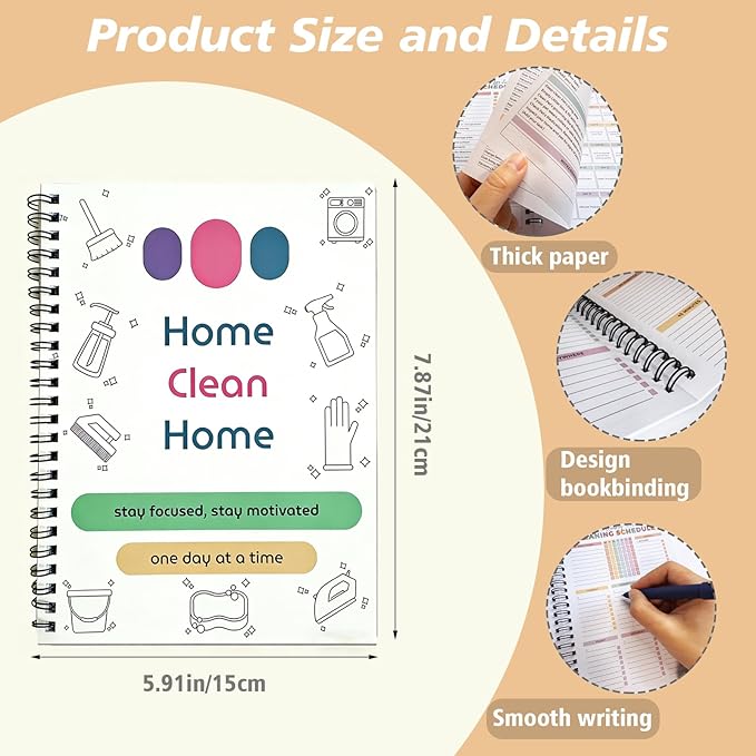 Adhd Cleaning Planner,Household Cleaning Planner, Daily, Weekly And Monthly House Cleaning Schedule And Checklist, Kitchen Bathroom Bedroom Specific Cleaning Schedules for Adults (pink)