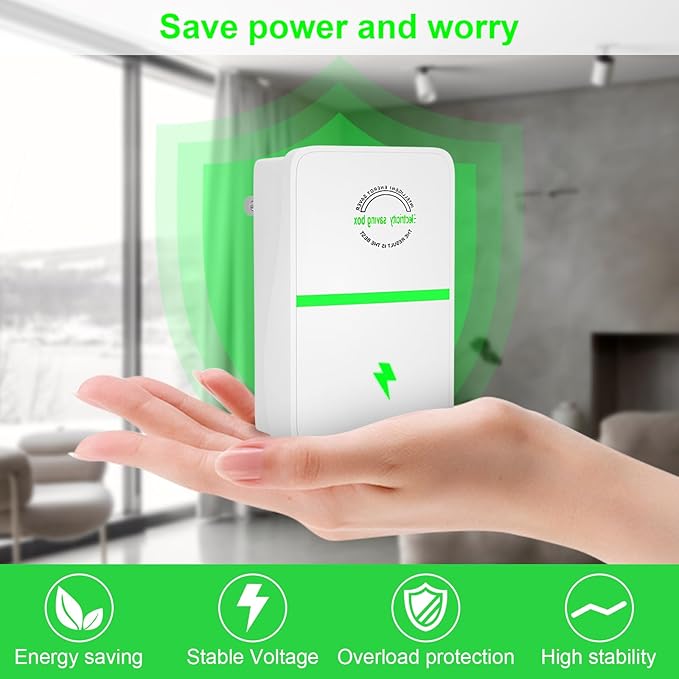 Power Saver Pro, 2025 New Power Saver Pro X, 6Pack Electricity Saving Box, Intelligent Stop Energy Watt Saving Device Reduces Energy Costs, Stabilize Voltage, US Plug, 90V-250V, 30kW