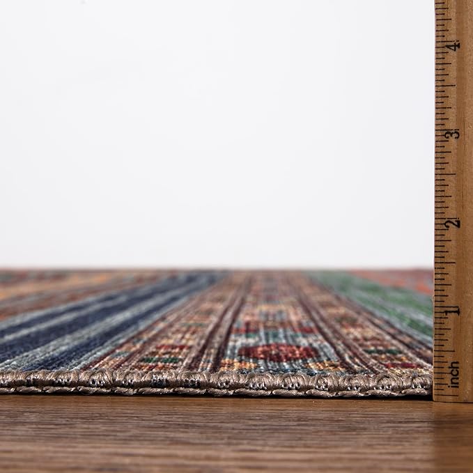 Keen Home Design 5x7 Rug - Machine Washable Area Rug with Non-Slip Backing, Ideal for Living Room, Dining Room, Bedroom - Vintage, Easy Clean, Durable, Low Pile Rug - (5' x 7')