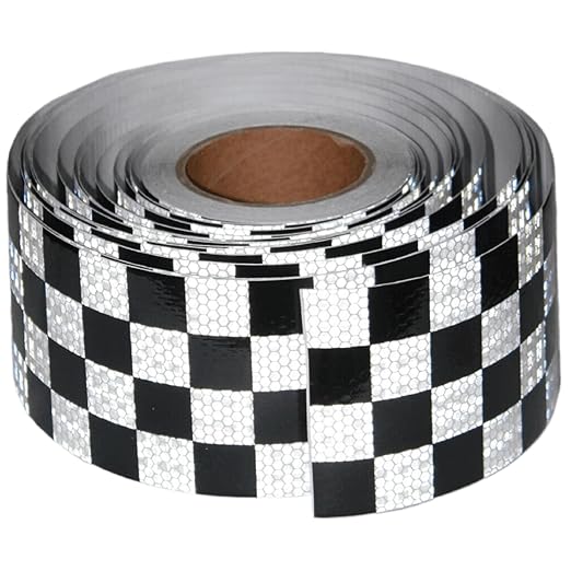 Black White Reflective Tape 4 inch X 166 feet, Outdoor Waterproof Hazard Conspicuity Safety Industrial Marking Tape