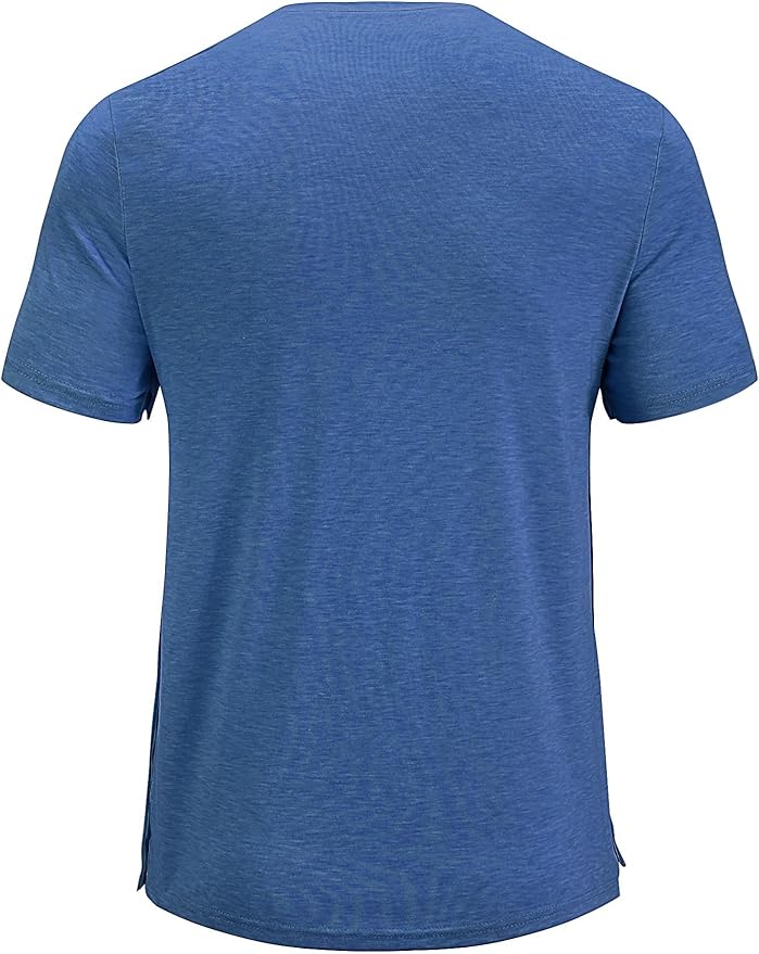 Poriff Men's Post Shoulder Surgery Recovery Shirts Full Tear Away Short Sleeve Snap Chemo Port Access Shirt