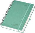POPRUN 2026 Daily Planner One Page per Day (Medium 6'' x 8.5'') - 12 Months Calendar Appointment Book with Hourly Slots, Inner Pocket, Monthly Tabs, Pen Holder - Midnight Green
