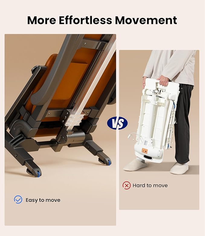 VOCIC Upgrade Electric Floor Lift for Elderly Falls, Heavy Duty Lift Chair with T-stabilized Base, Help You Get Up from Floor, Support Up to 440 LBS, AX15 (Orange)