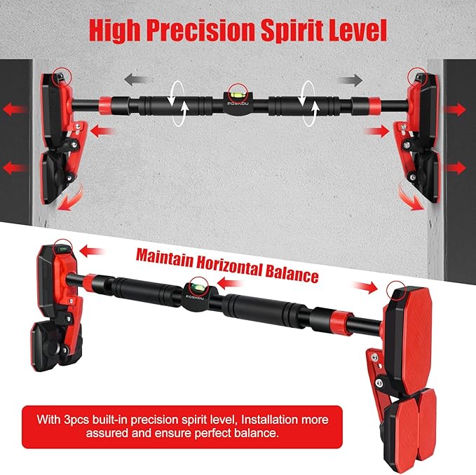 Door Pull Up Bar Doorway Chin Up Bar for Home 76-100 cm (29.92in-39.37in) No Screws Home Workout Equipment
