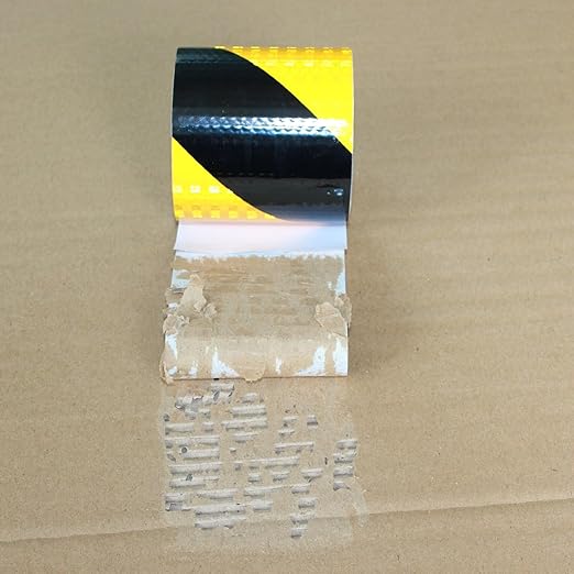 Yellow Black Reflective Tape Outdoor Waterproof 3 inch X 10 feet, High Visibility Hazard Conspicuity Safety Industrial Marking Tape